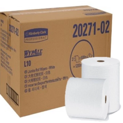 WYPALL L10 Jumbo Roll Wipers 20271, 1ply 600m X 2rolls