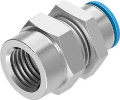 Festo QS Series Bulkhead Threaded-to-Tube Adaptor, G 1  /  8 Female to Push In 6 mm, Threaded-to-Tube Connection Style, Mfr Part No.: QSSF-1  /  8-6-B