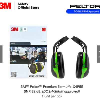 3M X4P5E PELTOR Premium Helmet Attached Electrically Insulated Earmuffs, SNR 32 dB