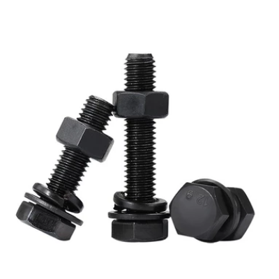 M16 X 140MM LG. HEX. HEAD BOLT C W NUT & WASHERS, CS (FULLY THREAD)