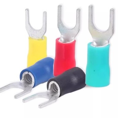 Cable lug, fork flange type, insulated, 6.0mm2 x M6