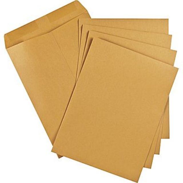 Envelopes : A4 Size 9 X 12.75 Business Envelopes Pack of Envelopes (Brown) 50pcs      /      packet