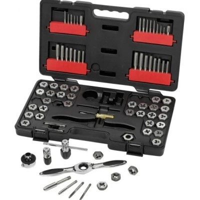 GearWrench 75-Piece Carbon Steel Tap & Die Set, 1 8 in - 1 2 in Taps 1 8 in - 1 2 in Dies
