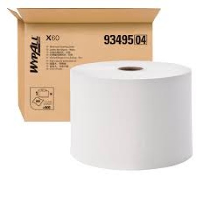 WYPALL X60 industrial Wipers Jumbo roll, 93495, 1 ply, white, 900s box, Size: 36 x 40 x 30cm