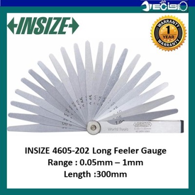 *Insize 4605-202 Long Feeler Gauge, Range 0.05-1.00mm