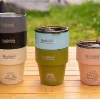 Outdoor 304 stainless steel double-layer cup heat insulation anti-scalding portable swallow cup  with cover lip