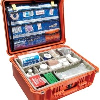 PELICAN Protector Case: 20 11 16 in L x 17 3 16 in W x 8 3 8 in D, Polypropylene, Orange, 0-10 in
