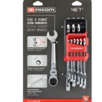 Facom 467BF Series 10-Piece Spanner Set, 8 to 19 mm, Chrome Vanadium Steel P N: 467BF.JP10B