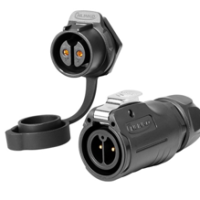 CNLINKO 2 Pin DIN Power Power Aviation Connector Male Plug Fit Solar Port Outdoor Waterproof IP67 Directly To Batteries Adapter