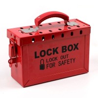 Portable LOTO group lock box 13 lock