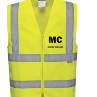 High-Visibility Reflective Safety Vest - Polyester Neon Yellow with Custom Logo Printing