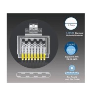 ZOERAX  CAT6a Cat6 CAT5e Pass Through RJ45 Modular Plug  Network Connectors UTP 30 Gold-Plated 1.2mm