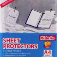 KIDARIO A4 Clear Sheet Protector Refill Pocket 11-Hole KSP11 5 10s (10 Pcs Pack)