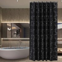 High Quality Langsir Tirai Mandian Kalis Air Bilik Mandi Thickened Polyester Fabric Bathroom Waterproof Shower Curtain