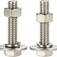 M10 X 30MM SS316 HEX BOLT + NUT + F.W - NO CERTIFICATES.