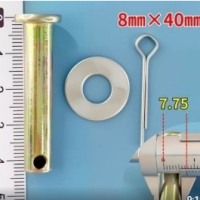Cylindrical locating pin with hole c w Cotter Pin