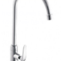 Johnson Suisse Fermo-N Deck-mounted sink tap with swivel (round) spout & flange