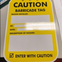 Barricade Tag, Caution Yellow