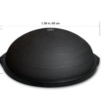 BOSU Pro Balance Trainer Ball, 65cm with pump,Matt Black,up to 350lbs