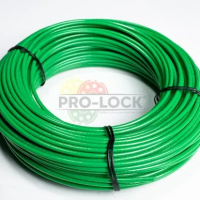 Pro-lock 50M Cable, Green, WIREG50, 2.5mm 7x7 Multi Stranded Galvanised Steel