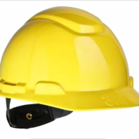 3M H-702R Helmet YELLOW Hard Hat with 3M Peltor H510P3E-405-GU Earmuffs, with SHELL Logo,  Chinstrap (Bundle Set)