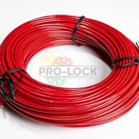 Pro-lock 50M Cable, Red, WIRER50, 2.5mm 7x7 Multi Stranded Galvanised Steel