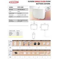 PUSH BUTTON SINGLE FLUSH TOILET WATER TANK
