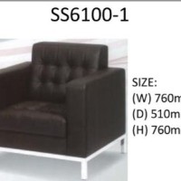 SOFA  , FULL LEATHER BLACK , SS6100-1