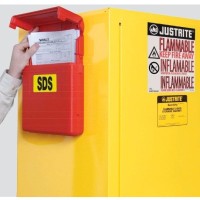 JUSTRITE DOCUMENT STORAGE BOX LOCKABLE FLIP-TOP OPENING CASE, 318 X 260 X 57MM (HXWXD)