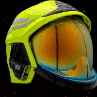 MSA GALLET F1 XF Fire Fighting Helmet, Fluorescent Yellow