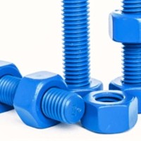 ASTM A193 B7 Stud Bolt c w 2 A194 Gr.2H Heavy Hex Nuts Zinc-Nickel Plating + Xylan 1424 Blue coated [10 Pcs]