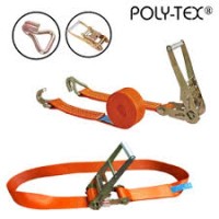 POLY-TEX POLYESTER ENDLESS TIE DOWN BELT 50MM(2") WIDTH X 30M ORANGE COLOUR C W RATCHET & OTHER END FREE (1 SET)
