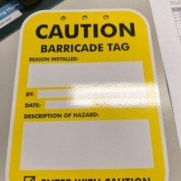Barricade Tag, Caution Yellow (Thick glossy paper with lamination)