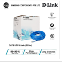 D-LINK Cat 6 UTP 23AWG Solid, Blue (NCB-C6UBLUR-305) Packing : 305M Box