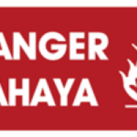 Danger   Bahaya Safety Signage 1m x 2m on 4mm Aluminium Composite Board with 6 Pcs U-Clamps