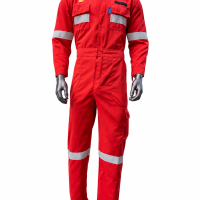 [Unisex] Tencate Tecasafe Plus700, XL, Coverall Red, 238GSM, Shell logo 2in wide embroidery