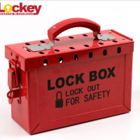 Lockey Lock Portable Metal Group Lock Box, 12 padlock c w Label