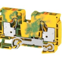 Weidmller 2490440000 A2C Series Green Yellow, 10mm, 1-Level, Push In Termination