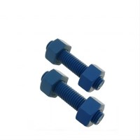 ASTM A193 B7 Stud Bolt c w 2 A194 Gr.2H Heavy Hex Nuts Zinc-Nickel Plating + Xylan 1424 Blue coated 3'' - 8UN X 830 MM