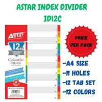ASTAR A4 COLOURFUL High quality PP INDEX DIVIDER (NUMBER ID12C or MONTH ID12M)