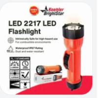 Koehler BrightStar WorkSAFE 2217-LED Intrinsically Safe Flashlight (2D Cell)