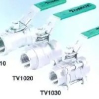 BALL VALVE - 3 INCH X 150# RF, A351 GR. CF8M  SS316  PTFE, FULL BORE, FLOATING TYPE, 2 PIECE BODY, LEVER OPERATED, TOMOE