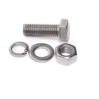 M10 X 90mm SS316 Hex Bolt C W Nut, S.W. & 2 F.W.