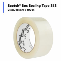 Scotch Box Sealing Tape 313, Clear, 48 mm x 100 m, 1 Roll