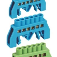 INSULATED 10 WAY EARTH LINK 60A DIN RAIL TYPE, GREEN