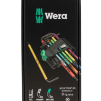 Wera 9-Piece Torx Key Set, 150 x 80 x 30 mm Size, L Shape, Long Arm