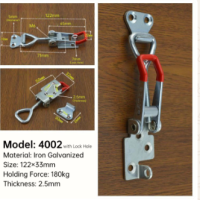 Toggle Latch Clamp with Lock hole Model:4002 with Lock Hole Material: Iron Galvanized Size:122x33mm Holding Force: 180kg Thickness: 2.5mm