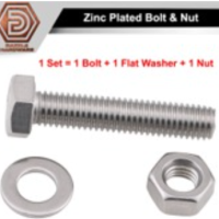 M12 Zinc plated bolt and nut and flat washer Gi bolt & nut hex bolt Size : M12 x 60