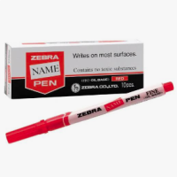 ZEBRA NAME PEN - FINE - OIL BASED - RED