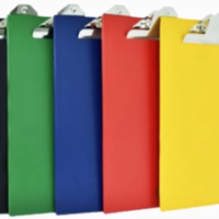 LION F4 Hardboard Clipboard with Jumbo Clip (Assorted Colors)